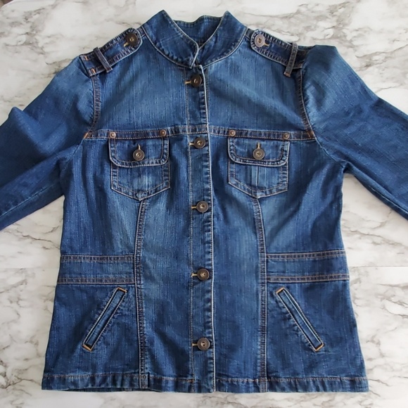 Gloria Vanderbilt Jackets & Blazers - Jean Jacket with Military Style Detail size Large